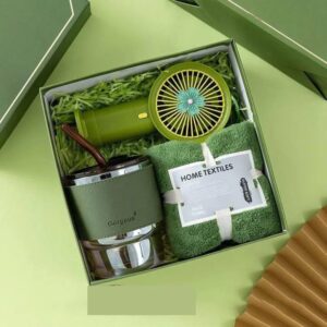 19500_3 in 1 gift set _Fan_Glass cup_Gym towel __Send a message to place your order